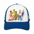 thumbnail image 2 of Scooby Doo Men's Trucker Hat Sublimated Characters Retro Foam Front Snapback Cap (Blue/White), 2 of 6