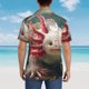thumbnail image 4 of Fotbe Colorful Axolotl Underwater Camisa Hawaiana para Hombre Unisex – Camisa Casual de Verano con Botones de Manga Corta de Algodón y Lino,Small, 4 of 7