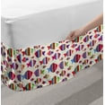 thumbnail image 2 of Fish Bed Skirt, Underwater Aquarium Inspired Pattern with Vibrant Striped Fishes Opposite Directions, Elastic Bedskirt Dust Ruffle Wrap Around for Bedding Decor, 4 Sizes, Multicolor, by Ambesonne, 2 of 2