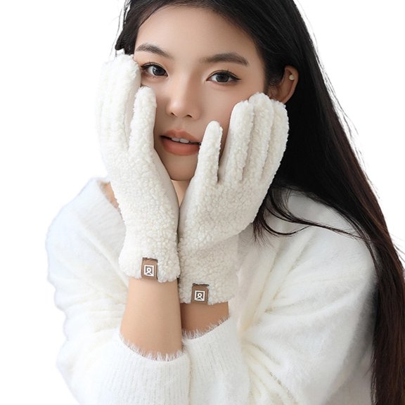 Thermals Gloves For Women Soft Faux Shearling Lined Winter Gloves Cold Weather Outdoor Activity Cycling Skiing