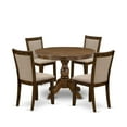 thumbnail image 2 of HBMZ5-AWN-04 5-Piece Dining Table Set Contains a Dining Table and 4 Light Tan Padded Chairs - Sand Blasting Antique Walnut Finish, 2 of 8