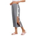 thumbnail image 5 of VV AVEORS Tear Away Capris Sweatpants For Women Breakaway Wide Leg Knee Ankle Replacement Adaptive Pant Light Gray L, 5 of 8