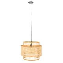 SAFAVIEH Triela A19 Natural Bamboo Pendant Light with Natural Shade