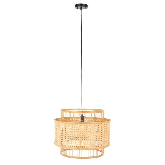 SAFAVIEH Triela A19 Natural Bamboo Pendant Light with Natural Shade
