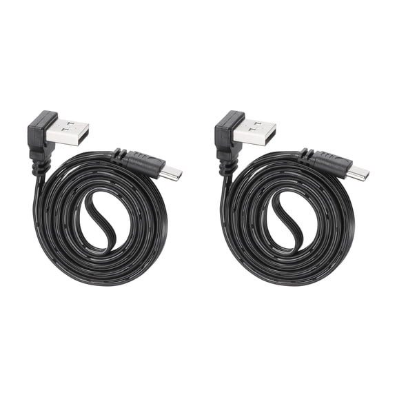 Uxcell 90 Degree USB A to USB C Cable 39.4 Inch UP&Down Angle USB A to USB C Cable Silicone 480Mbps Speed Type-C Flat Cables for Phone Tablet Laptop Car Chargers