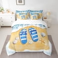 thumbnail image 2 of Erosebridal Flip Flops Bedding Sets Twin Size,Tropical Beach Comforter Sets with Sheets,Summer Holiday Decoration,Breathable,7pcs, 2 of 6