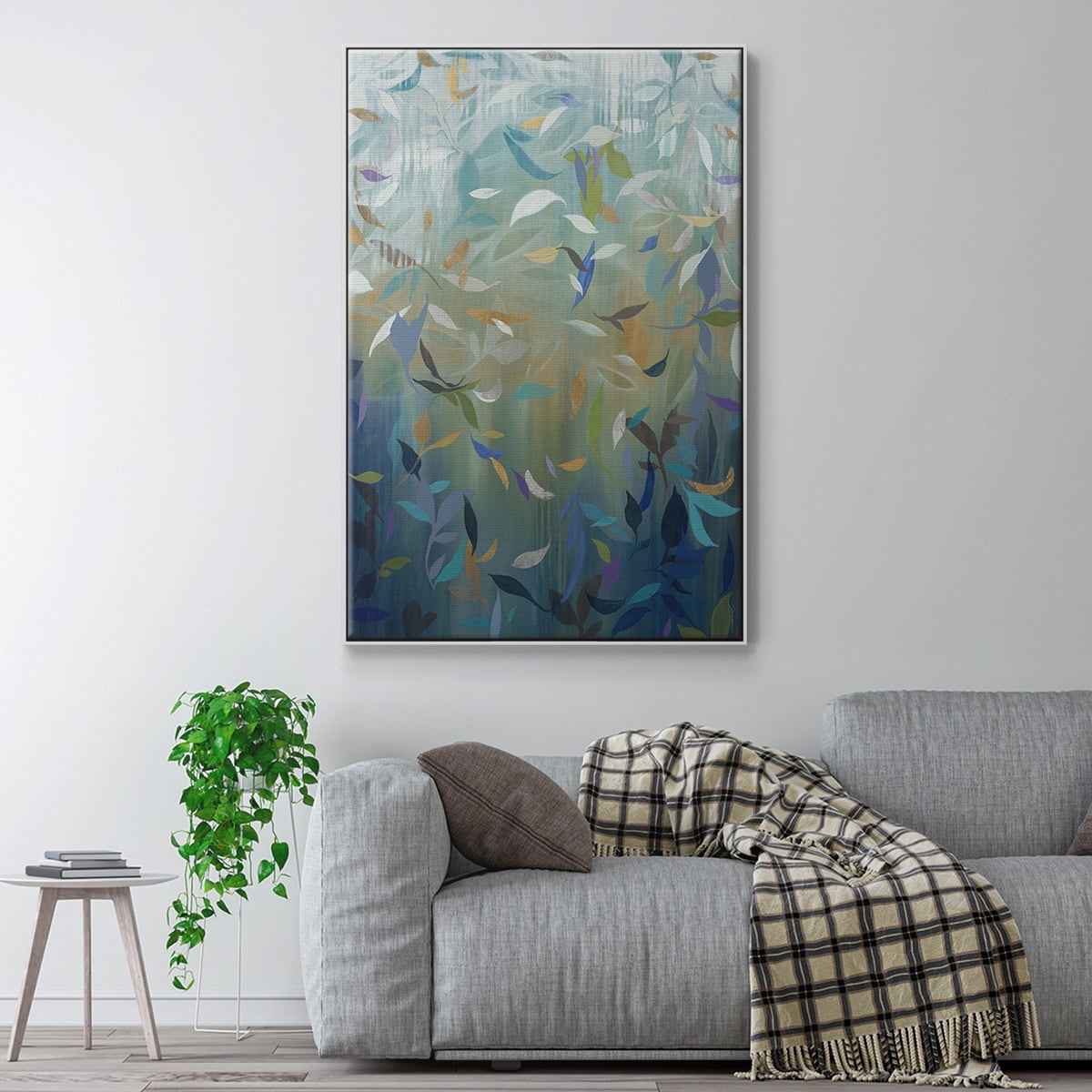 Falling Leaves Framed Premium Gallery Wrapped Canvas - Ready to Hang