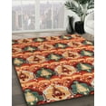 thumbnail image 3 of Ahgly Company Machine Washable Indoor Square Abstract Metallic Gold Area Rugs, 5' Square, 3 of 7