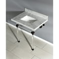 thumbnail image 2 of Kingston Brass KVPB3030MASQ5 Templeton 30" Carrara Marble Vanity Top with Acrylic Legs (8-Inch, 3-Hole), Carrara Marble White/Oil Rubbed Bronze, 2 of 7