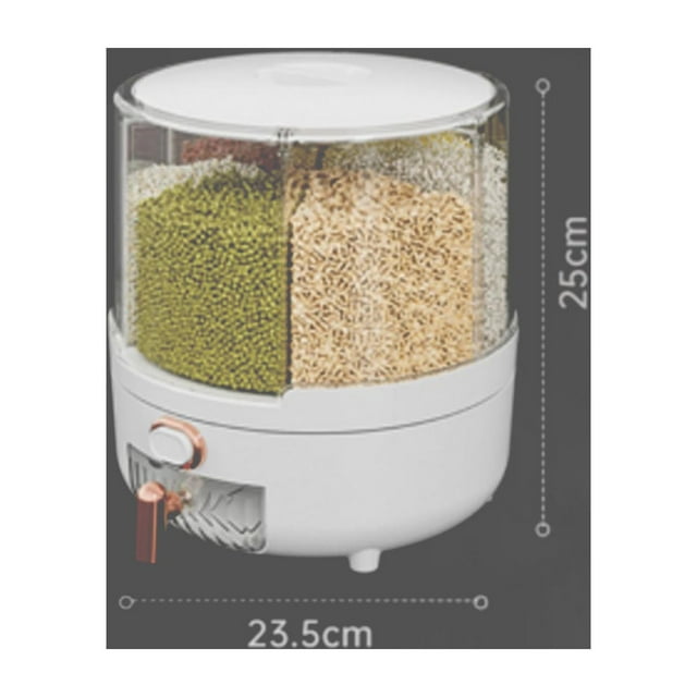 Dispensador de alimentos giratorio Jadeshay contenedor de granos 360 grados