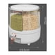thumbnail image 5 of Caja dispensadora de granos giratoria de 360 grados, contenedor de almacenamiento de cocina de plástico PP para arroz y frijoles, color blanco M, 5 of 5