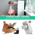 thumbnail image 3 of 2X Furniture Anti-Tip Fixer Shoe Cabinet Bookshelf Cabinet Adjustable Metal Thickened Safety Anti-Tip Fixer White, 3 of 3