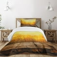 thumbnail image 3 of Ambesonne Fall Quilted Bedspread Set 2 Pcs, Empty Tabletop and Wheat, Twin Size, Brown Orange Yellow, 3 of 6