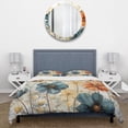 thumbnail image 3 of Designart "Blue Orange Petal Mosaics I" Abstract Botanicals Bedding Covert Set - Modern Teal Abstract Bed Set With 1 Sham, 3 of 6