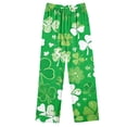 thumbnail image 3 of cllios Womens St Patrick's Day Pajama Set Button Down Long Sleeve Shirts and Elastic Waist Pants Green Lounge Sets Homewear Lucky 2 Piece Outfits, 3 of 4