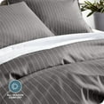 thumbnail image 4 of Bare Home Luxury Duvet Cover and Sham Set - Premium 1800 Collection - Ultra-Soft - Oversized Queen, Pinstripe - Gray/White, 3-Pieces, 4 of 7