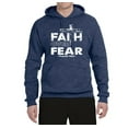 thumbnail image 2 of Wild Bobby, Faith Over Fear Psalm 118:6 White , Inspirational/Christian, Unisex Graphic Hoodie Sweatshirt, Vintage Heather Navy, Small, 2 of 3