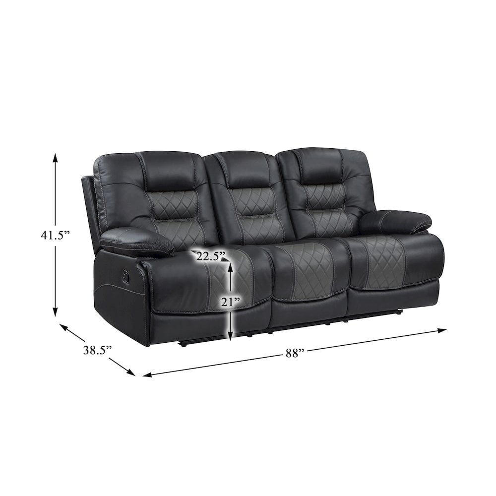 Lexicon Fabian Breathable Faux Leather Double Reclining Sofa