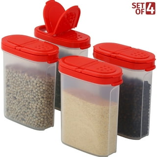 RoyalHouse 6 Pack 16 Oz Plastic Spice Jars with Black Cap, Clear and Safe  Plastic Bottle Containers with Shaker Lids for Storing Spice, Herbs and