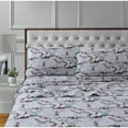 thumbnail image 5 of Tribeca Living 170-GSM Soft Flannel Extra Deep Pocket Bed Sheet Set with Oversized Flat winter outing blue Full Cotton,Flannel Novelty Country, 5 of 5