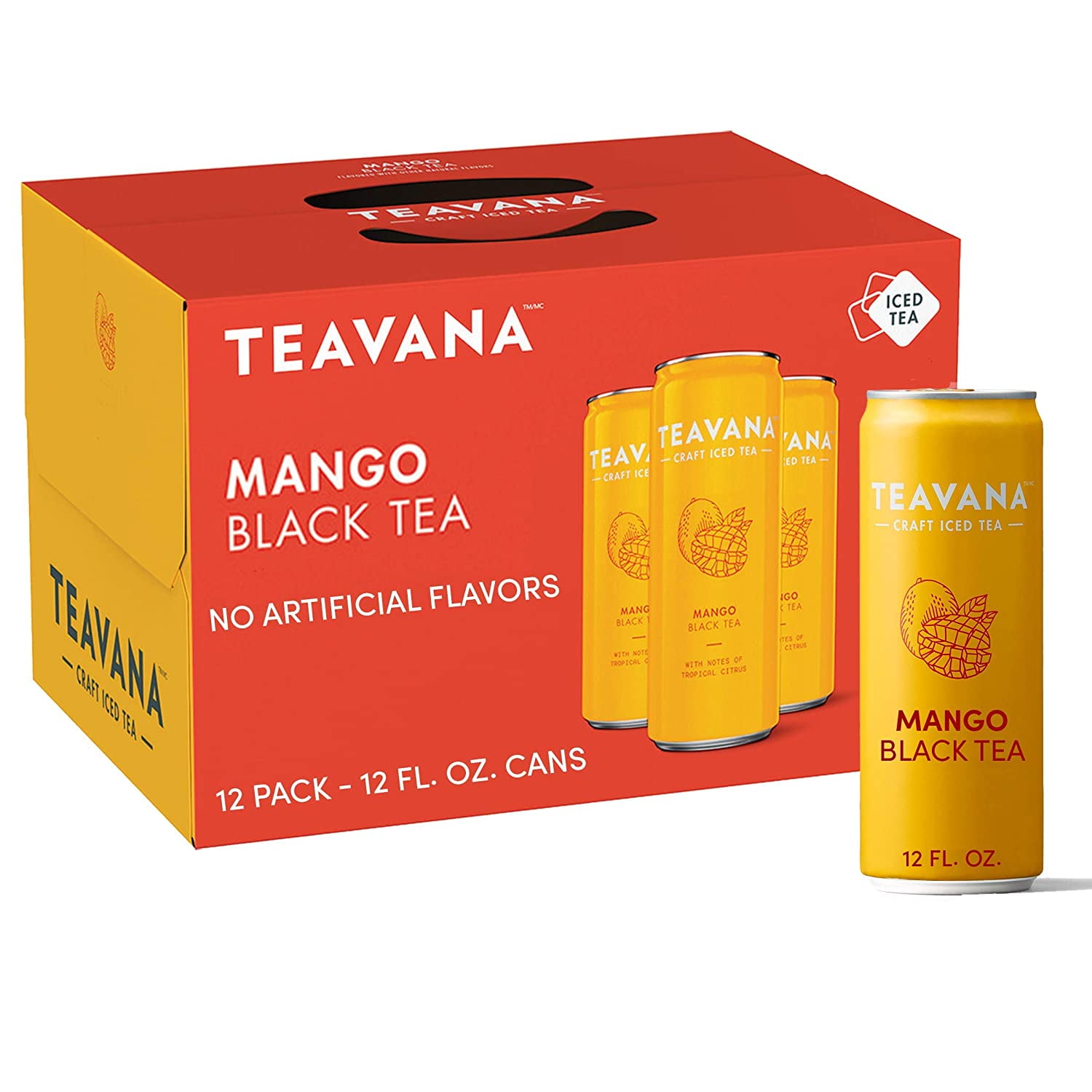Teavana Craft Iced Natural Tea with Lime Flavor Cans (Pack of 12