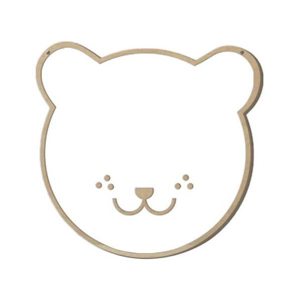 Espejo de pared de acrílico de madera innovador con animales y cuerda de madera para colgar. Estilo E