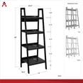 thumbnail image 3 of Pemberly Row Mid-Centruy 4 Shelf Ladder Bookcase Bundle in White, 3 of 6