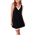 thumbnail image 2 of SELONE Sleeveless Nightgowns for Women Plus Size V Neck Mini Nightshirts Comfy Solid Pajamas Dress Casual Homewear, 2 of 6