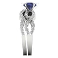 thumbnail image 3 of Clara Pucci 14K White Gold 1.57 Simulated Blue Sapphire Engraveable Engagement Ring + Wedding Band Set, 3 of 7
