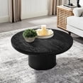 thumbnail image 3 of 35.98inch Round Coffee Table with Oak Veneer Tabletop for Office and Living Room Simple but Stylish, 3 of 6