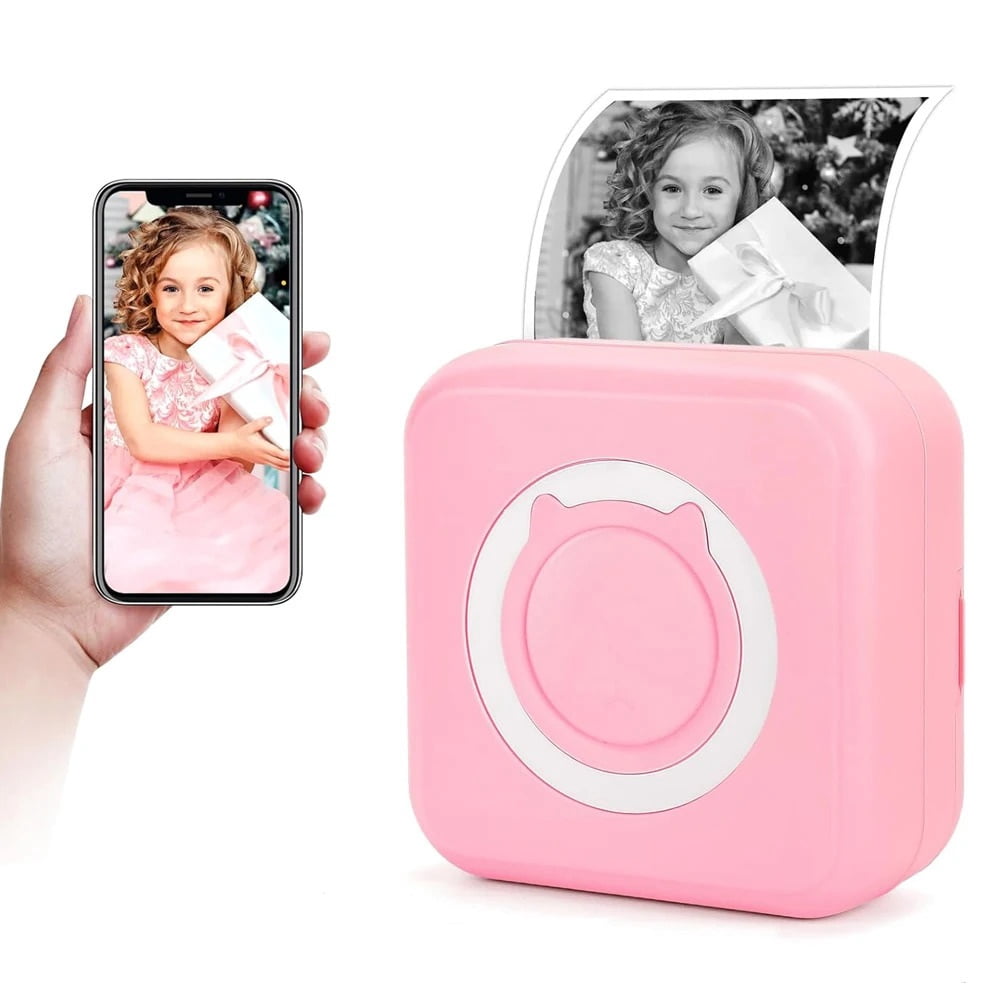 Mini Printer, Wireless Mini Photo Printer Label Printer, Portable BT Mini Thermal Printer ,Fast-Drying Ink with Crisp Output