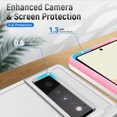 thumbnail image 5 of Dteck Case for Google Pixel 6 Pro,Shockproof Rubber Military Grade Dual Layer Case Ring Holder Kickstand Cover Support Magnetic Car Mount,White + Pink, 5 of 8