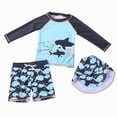 thumbnail image 5 of TOWED22 Toddler Boys 3 Piece Rash Guard Swimsuits Long Sleeve Stars Stripe Print Tops Shorts Swimwear Sets Dark Gray,XXL, 5 of 5