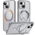 thumbnail image 1 of Funda para iPhone 15 Plus con soporte magnético giratorio de 360° [Compatible con Mag-Safe] [Protección de grado militar] Funda translúcida para iPhone 15 Plus de 6.7 pulgadas, para mujeres y, 1 of 7