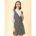 thumbnail image 2 of Falda de tirantes de vestido general de oficina de cintura alta a cuadros de mujer Albaricoque M, 2 of 6