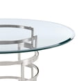 thumbnail image 4 of Diaz  Round Dining Table with Brushed Stainless Steel Base and Glass Tabletop, 4 of 9