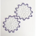thumbnail image 3 of Fennco Styles Handmade Crochet Cotton Whirlwind Two-Tone Doily 6" Round, 1-Piece - Lilac Drink Coaster for Everyday Use, Holiday, Farmhouse Décor, Cocktail, Tea Party and Special Occasion, 3 of 7