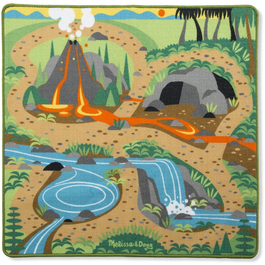 Photo 1 of Melissa & Doug Prehistoric Playground Dinosaur Activity Rug (39 X 36") - 4 Toy Animals Toy