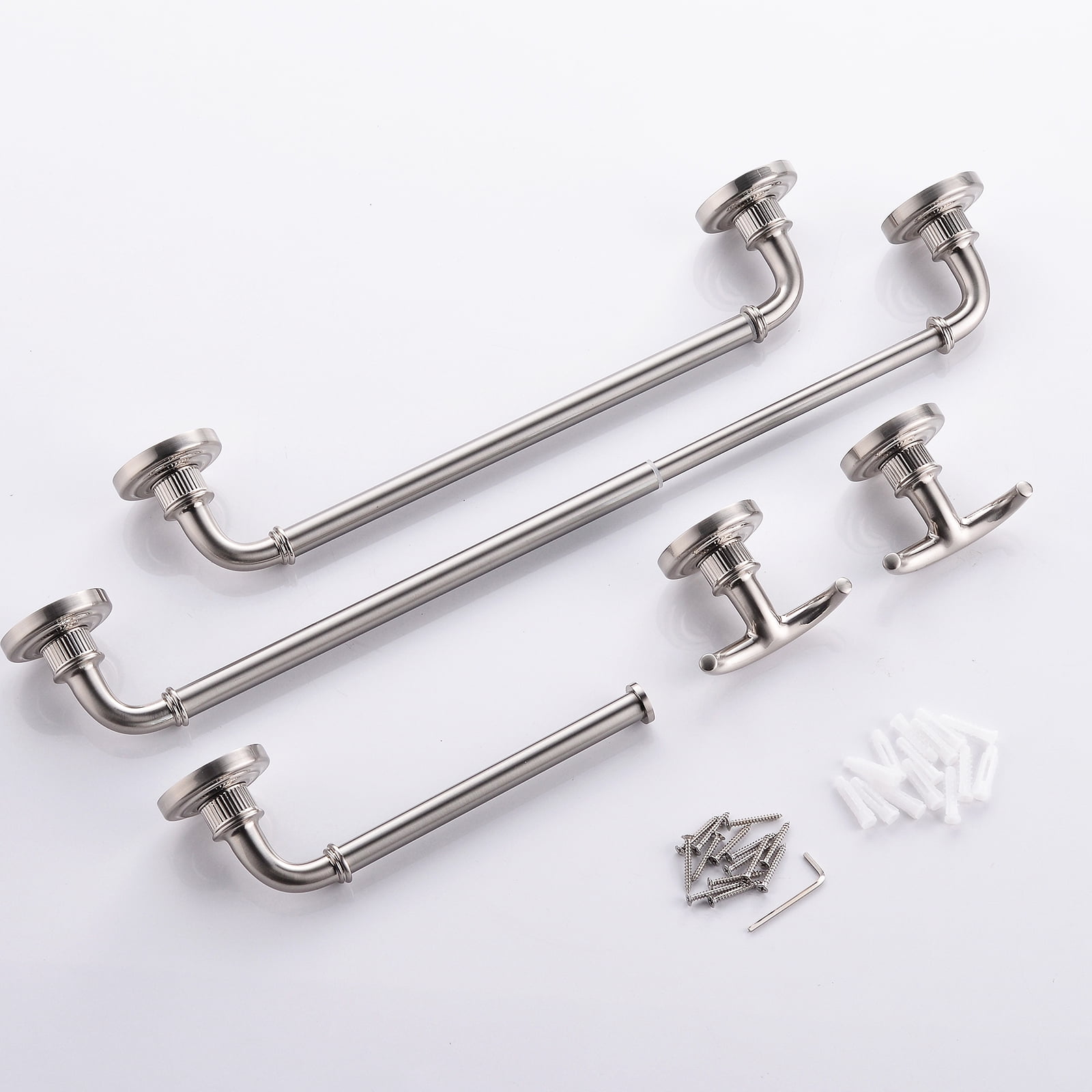 Bathroom Mirror Bathroom Hardware Set Brushed Nickel 4-Pieces Bathroom Towel Rack 24 Inches Adjustable Bathroom Accessories Set,Bathroom Cabinet