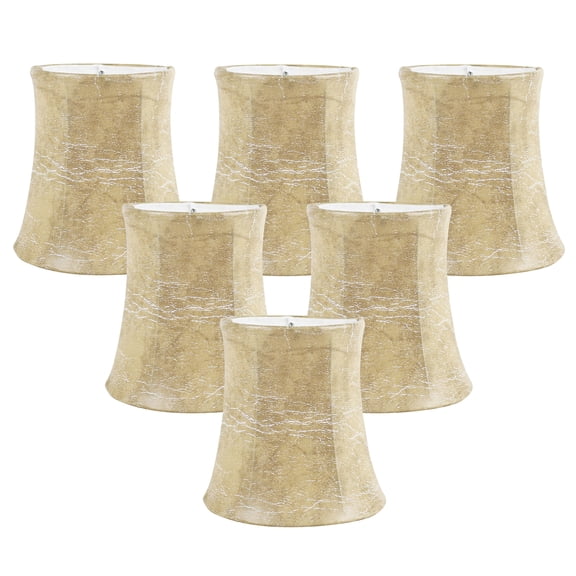 Meriville Set of 6 Faux Leather Clip On Chandelier Lamp Shades, 4-inch by 5-inch by 5-inch