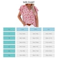 thumbnail image 5 of Blusas de mujer Casual Boho Estampado floral Cuello en V Manga corta Camisas sueltas elegantes Tops, 5 of 5