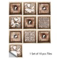 thumbnail image 2 of Pegatinas de azulejos retro Baño Cocina Azulejo Adhesivo Pegatinas de pared DIY PVC a prueba de aceite Decoración autoadhesiva Estilo marroquí Flores marrones (10 piezas 20x20 cm) JAMW Sencillez, 2 of 5