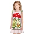 thumbnail image 1 of Balery Avocado Lovers Wearing Umbrella Camisón de princesa para niñas, pijama de algodón con mangas abullonadas, suave y bonito.-Medium, 1 of 6