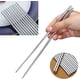 thumbnail image 1 of 10 pares de palillos reutilizables, palillos de metal de acero inoxidable, palillos chinos japoneses coreanos aptos para lavavajillas, 8.9 pulgadas (plata/palillos de chop) Ormromra Cubiertos, 1 of 7