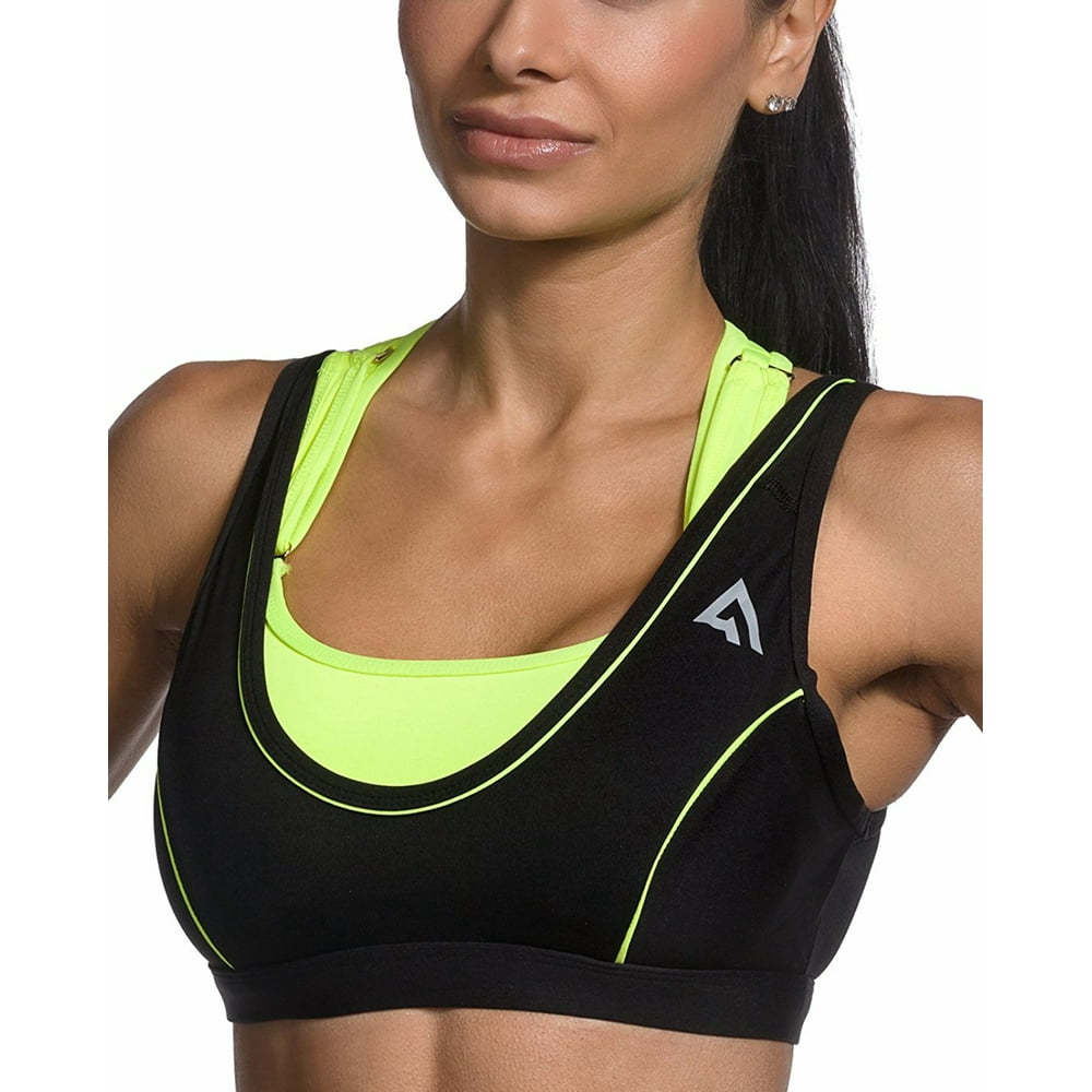 Active1st Adjustable Sports Bra Max Support, Double Layer Wicking