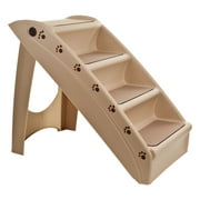 Angle View: Petmaker 4 Steps Foldable Pet Stairs, 22.62"L x 15.25"W x 19.62"H