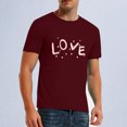 thumbnail image 2 of Hombres manga corta casual mini corazón impresión cuello redondo pulóver camiseta blusa Pompotops oipoqjl4100, 2 of 4