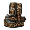 thumbnail image 2 of 36  Western 1-3/4" Tapered Antique Floral Tooled Full-Grain Leather Belt 26RS53T, 2 of 3