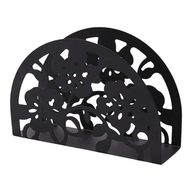 Servilletero de moda, dispensador de pañuelos de papel de mesa, soporte de pie para centro de mesa, soporte para servilletas, accesorios para comedor Negro