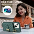 thumbnail image 4 of for iPhone 14 6.1" Detachable Shoulder Strap Wallet Case, with Card Slots & 360-degree Rotation Stand Ring Flip Premium PU Leather Protective Cover Lanyard for Women Girls, Darkgreen, 4 of 11